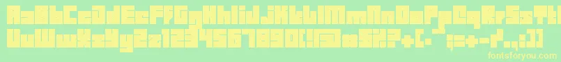フォントBdbid – 黄色の文字が緑の背景にあります