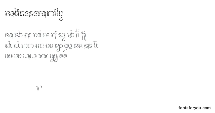 BalineseFamily-fontti – aakkoset, numerot, erikoismerkit