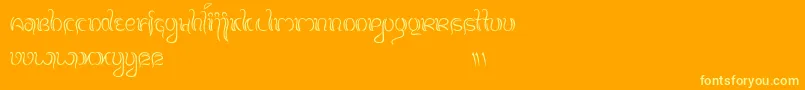 BalineseFamily-Schriftart – Gelbe Schriften auf orangefarbenem Hintergrund