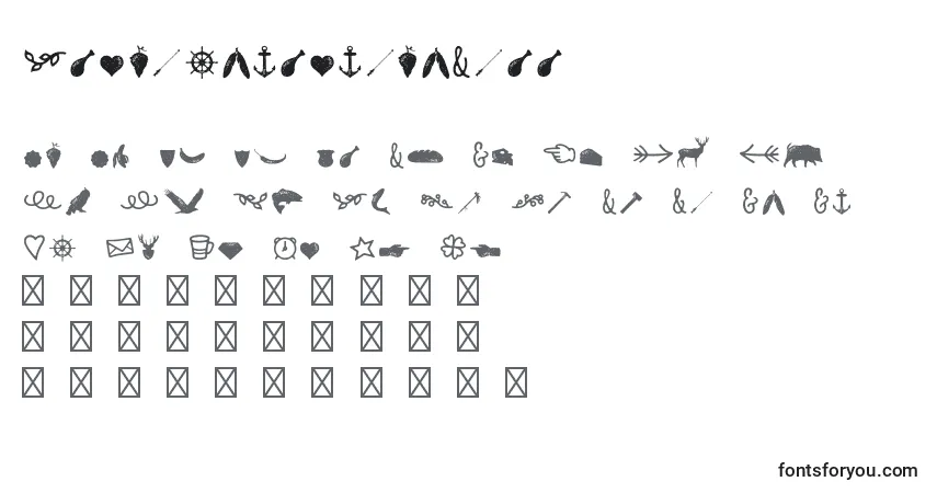 Czcionka NexarustextrasFree – alfabet, cyfry, specjalne znaki
