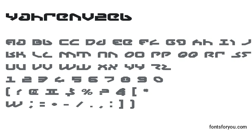 Schriftart Yahrenv2eb – Alphabet, Zahlen, spezielle Symbole