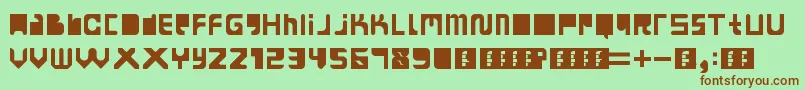 MoandayEarnBored Font – Brown Fonts on Green Background