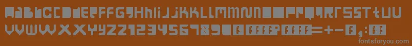 フォントMoandayEarnBored – 茶色の背景に灰色の文字