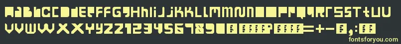 フォントMoandayEarnBored – 黒い背景に黄色の文字