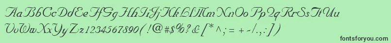 NuncioRegular-fontti – mustat fontit vihreällä taustalla