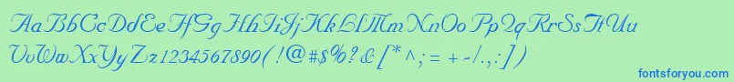 NuncioRegular Font – Blue Fonts on Green Background