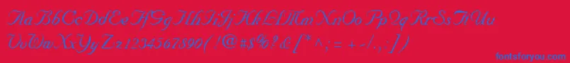 NuncioRegular Font – Blue Fonts on Red Background