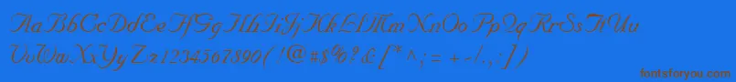 NuncioRegular Font – Brown Fonts on Blue Background