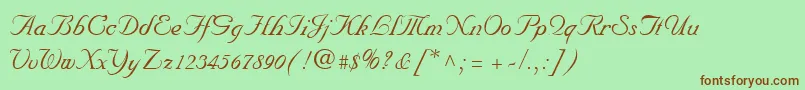 NuncioRegular Font – Brown Fonts on Green Background