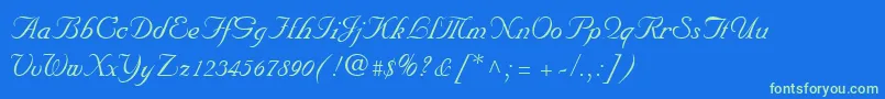 NuncioRegular Font – Green Fonts on Blue Background