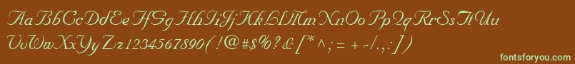 NuncioRegular Font – Green Fonts on Brown Background