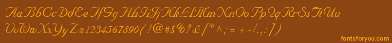 NuncioRegular Font – Orange Fonts on Brown Background