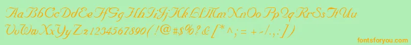 NuncioRegular Font – Orange Fonts on Green Background