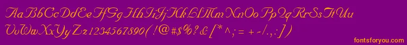 NuncioRegular Font – Orange Fonts on Purple Background