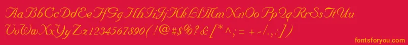 NuncioRegular Font – Orange Fonts on Red Background