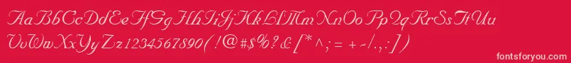 NuncioRegular-Schriftart – Rosa Schriften auf rotem Hintergrund