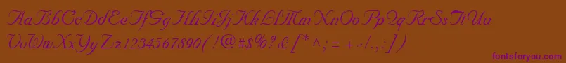 NuncioRegular Font – Purple Fonts on Brown Background