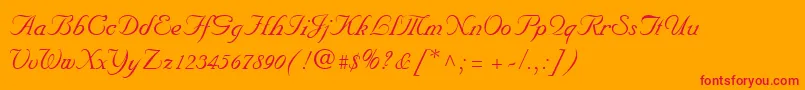 NuncioRegular Font – Red Fonts on Orange Background