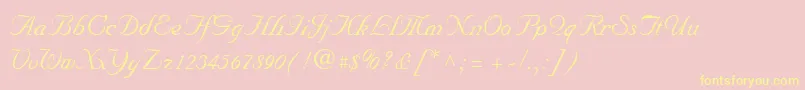 NuncioRegular Font – Yellow Fonts on Pink Background