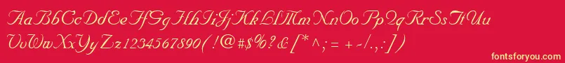 NuncioRegular Font – Yellow Fonts on Red Background