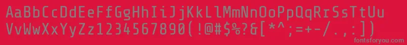 Czcionka SharetechmonoRegular – szare czcionki na czerwonym tle