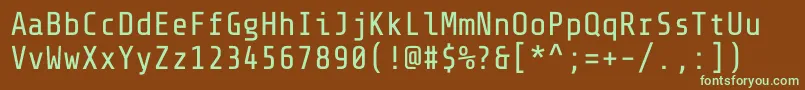 Шрифт SharetechmonoRegular – зелёные шрифты на коричневом фоне