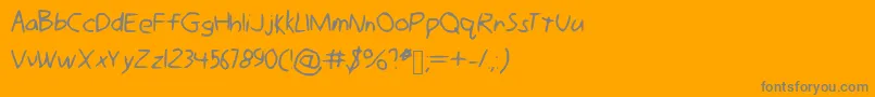 GimpMousewriting Font – Gray Fonts on Orange Background