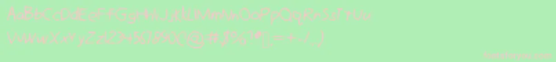 GimpMousewriting Font – Pink Fonts on Green Background