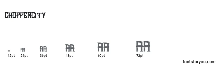 Choppercity Font Sizes
