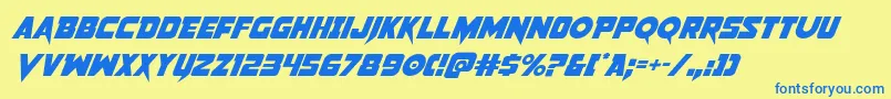 Pistoleerital2 Font – Blue Fonts on Yellow Background