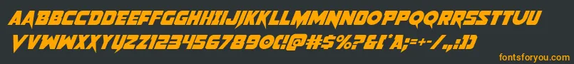 フォントPistoleerital2 – 黒い背景にオレンジの文字