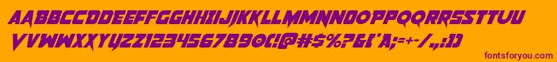 Pistoleerital2 Font – Purple Fonts on Orange Background