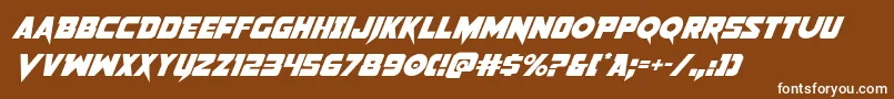 Pistoleerital2-Schriftart – Weiße Schriften auf braunem Hintergrund
