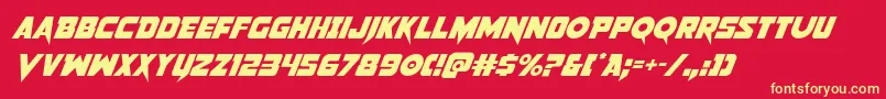 Pistoleerital2 Font – Yellow Fonts on Red Background