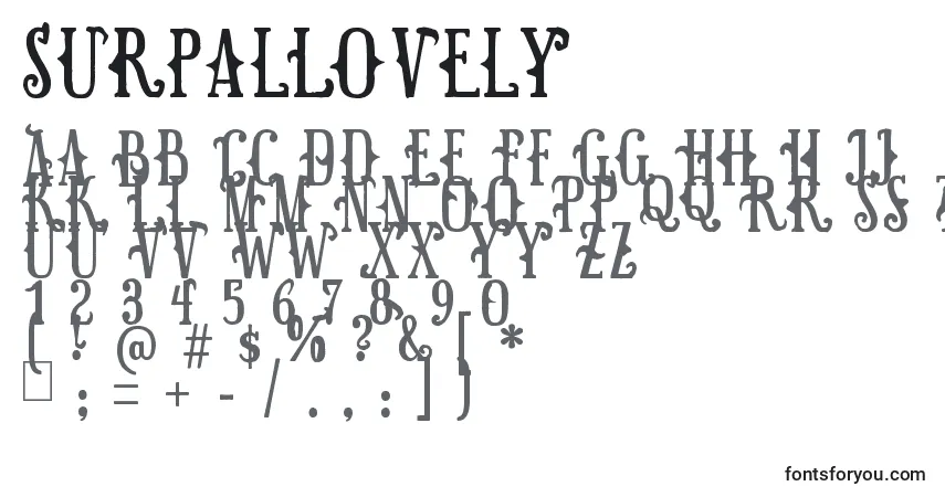 Шрифт SurpalLovely – алфавит, цифры, специальные символы