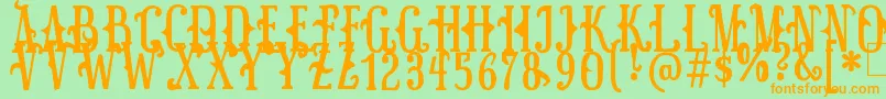 SurpalLovely Font – Orange Fonts on Green Background