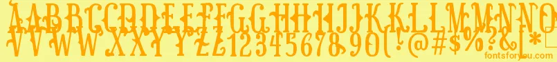 SurpalLovely Font – Orange Fonts on Yellow Background