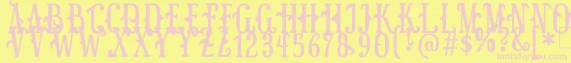 SurpalLovely Font – Pink Fonts on Yellow Background