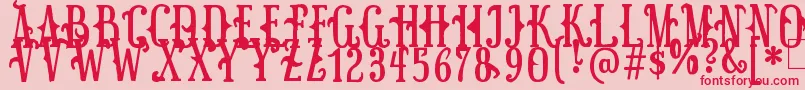 フォントSurpalLovely – ピンクの背景に赤い文字