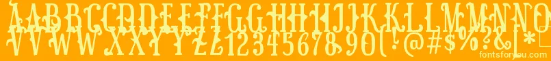 SurpalLovely Font – Yellow Fonts on Orange Background