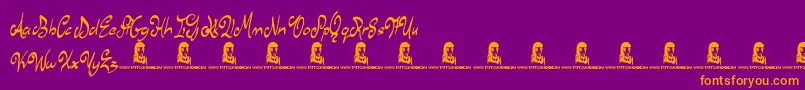 StewTuesdays Font – Orange Fonts on Purple Background