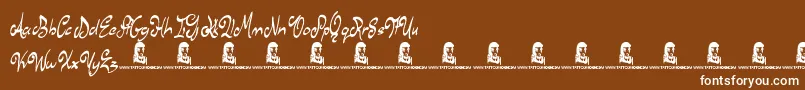 フォントStewTuesdays – 茶色の背景に白い文字