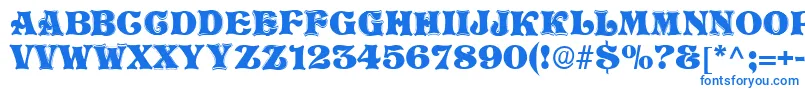 フォントSanasoftTelling.Kz – 白い背景に青い文字