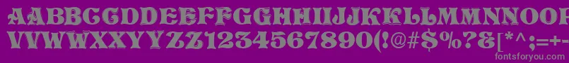 フォントSanasoftTelling.Kz – 紫の背景に灰色の文字