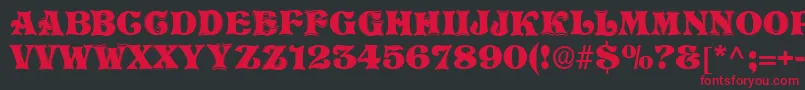 SanasoftTelling.Kz Font – Red Fonts on Black Background