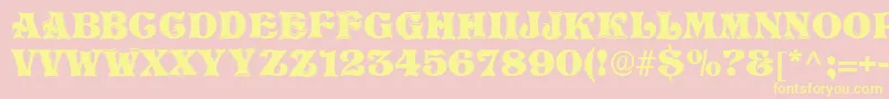 SanasoftTelling.Kz Font – Yellow Fonts on Pink Background