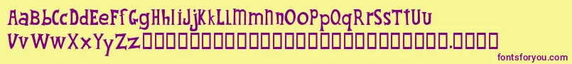 Шрифт FantiqueFour – фиолетовые шрифты на жёлтом фоне