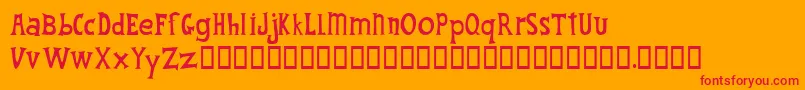 FantiqueFour Font – Red Fonts on Orange Background