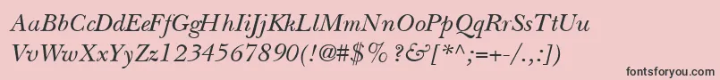 BaskervilleLightSsiLightItalic Font – Black Fonts on Pink Background