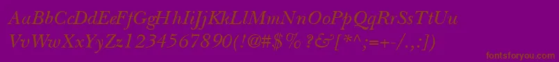 fuente BaskervilleLightSsiLightItalic – Fuentes Marrones Sobre Fondo Morado